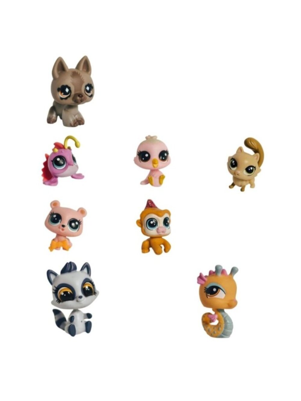 LPS Littlest Pet Shop 8 Animal Figures Collectible Toys Mixed Cats Dogs 1G